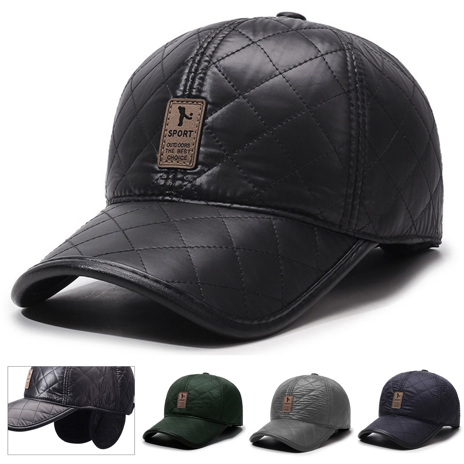 Winter Men PU Baseball Cap War - đánh giá và giá Winter Trapper Hat